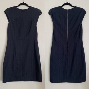 Navy Theory Orinthia Jacquard Textured Cap Sleeve Dress 6